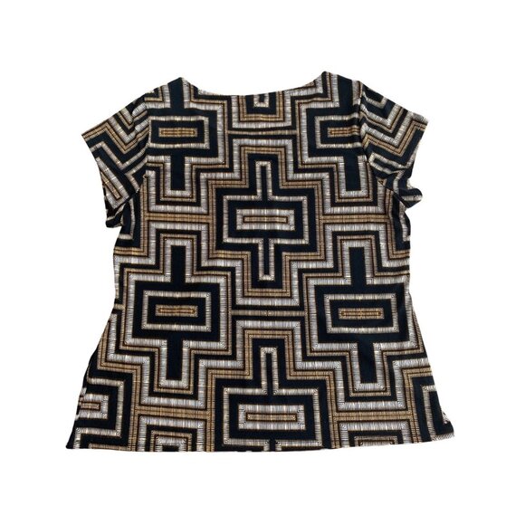 Worthington Womens Geometric Pattern Top Scoop Neck Blouse Size 1X - Picture 9 of 9